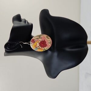 Wooden floral earrings